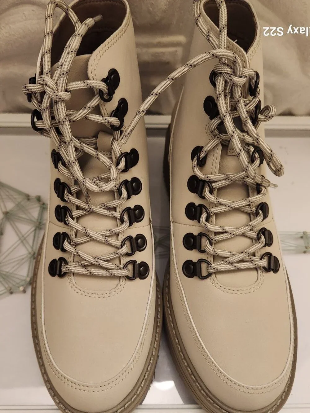 Teva Light Beige Platform Lace-Up Ankle Booties